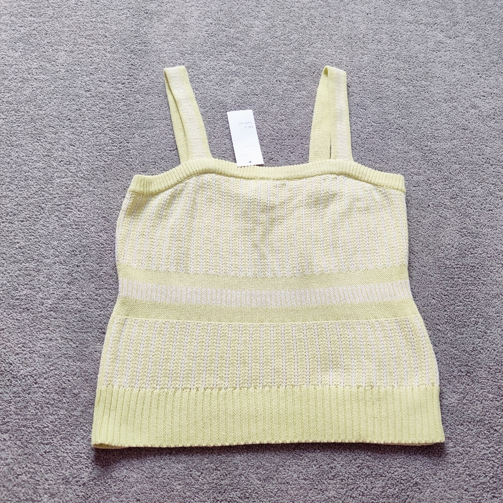 Design History Knit Tank Top in Yellow Size XL NEW 100% Cotton